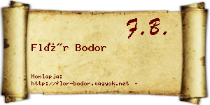 Flór Bodor névjegykártya